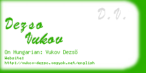 dezso vukov business card